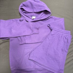 TNA Purple Hoodie and Shorts Set